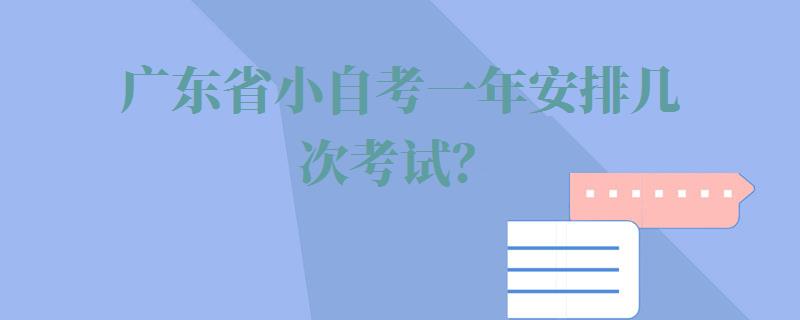 广东省小自考一年安排几次考试？